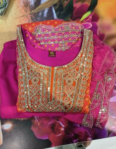 Pink &amp; Orange Kurta Set