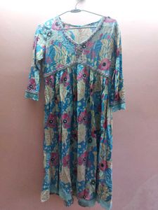 Aliya cut blue kurti