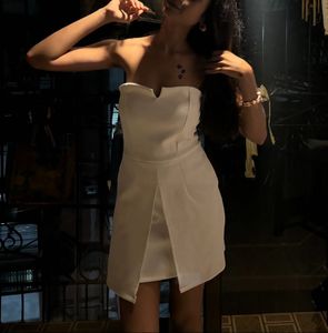 White Strapless Mini Dress