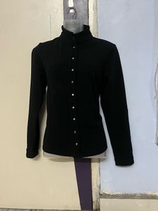 KAZO BRANDED Black DESIGNER Button Top