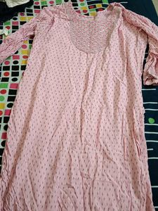 Pink Embroidered Kurta