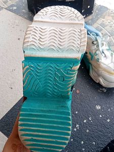 Newly Sneakers Shoes Off White &amp; Sky Blue Colour