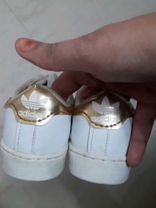 White Adidas Lace Shoes for Boys