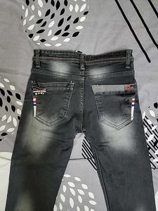 Stylish Grey Patch Jeans