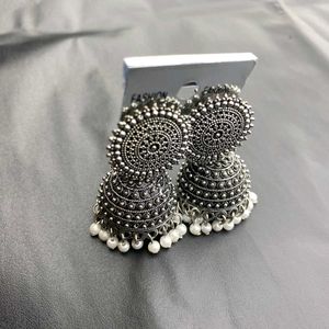 Silver Jhumka Earrings