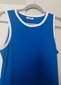 Blue Sleeveless Midi Dress