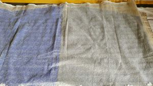 Blue And Golden Sari With Blouse