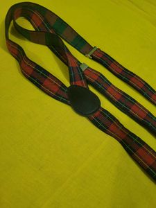 Red Plaid Suspenders