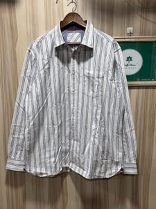 Marks & Spencer White Striped Formal Shirt