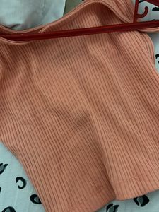 Coral Peachy Ribbed Tank Top