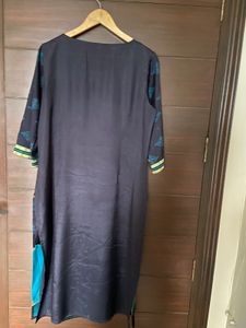 Elegant Navy Blue &amp; Firozi Kurta from (W)16