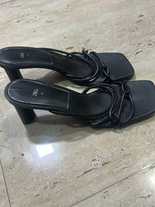 Zara Black Heeled Sandals