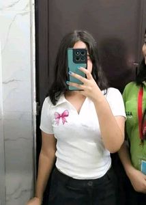 Cute White Polo Top
