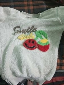 Cute &#34;Smile Girl&#34; Fuzzy Sweatshirt