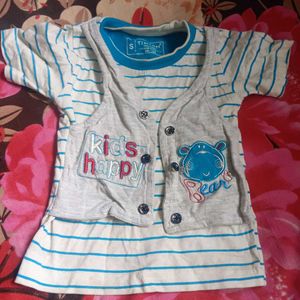 Cute Cat Print Baby Top