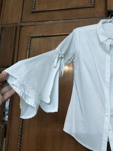 White Shirt With Stylish Sleeves