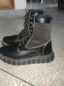 Black Leather Ankle Boots