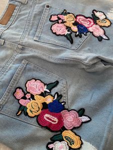 Floral Patchwork Jeans Artsy