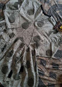 Grey Printed Kurti/Tunic | Size S (34/36)