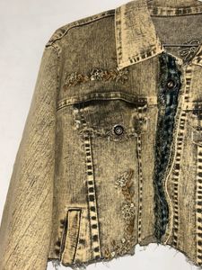 Embroidered Cropped Denim Jacket (Size S)