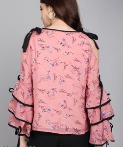 Floral Print Cold Shoulder Top