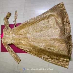 Golden Sequin Ethnic Gown