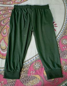 Green Capri Pants with 77 Design
