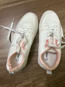 Max White &amp; Pink Accent Sneakers