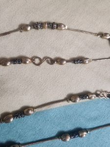 Vintage Silver Tone Anklets