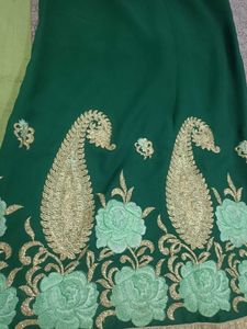 Elegant Green Palazzo Kameez Suit With Dupatta