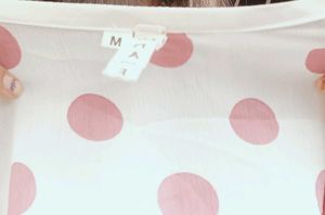 Polka Dot Pleated Top