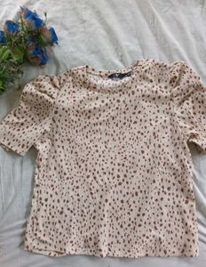 Cute Brown Polka Dot Top