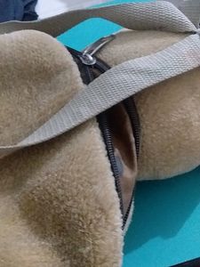 Vintage Plush Rabbit  Backpack Beige Fluffy