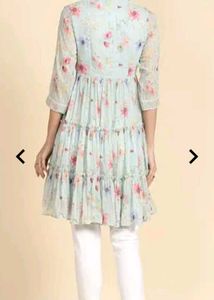 Floral Print Aqua Blue Tunic
