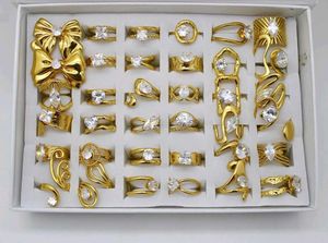 Gold Rings with Cubic Zirconia Set