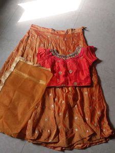 Orange Ethnic Skirt