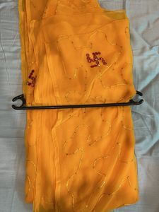 yellow Embellished Saree