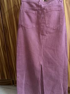 Dusty Rose Denim Skirt