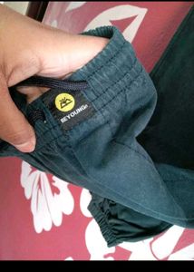 Beewakoof Black Elastic Waist Pants