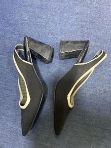 Black Slingback Pointed Toe Flats