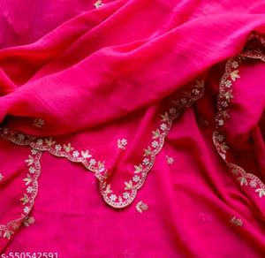 New Georgette Saree With Stitched Blouse
