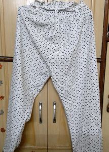 Polka dots white paper bag trousers