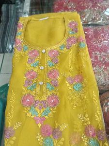 Yellow Embroidered Salwar Kameez