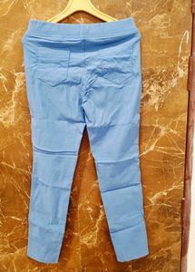 Light Blue Zipper Pocket Pants