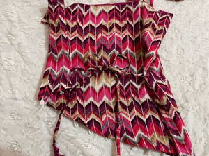 Chevron y2k Asymmetrical Strapped top