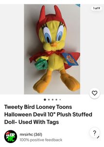 Tweety Bird Looney Toons Halloween Devil 10 Plush