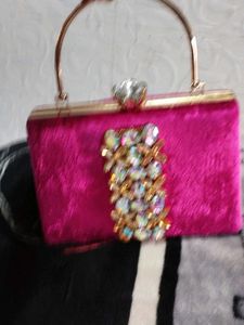 Pink Embellished Clutch