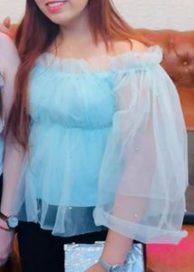 Ruffle Net Party Top