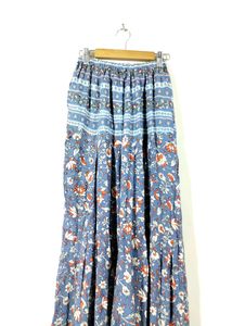 Pastel Blue Floral Printed Skirt (Women)