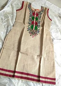 Mirror Work Khadi Cotton Kurti
